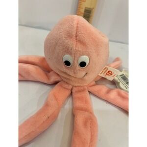 Ty Beanie Baby Inky the Octopus Pink 1993 Vintage Plush Toy 4028 With Tags